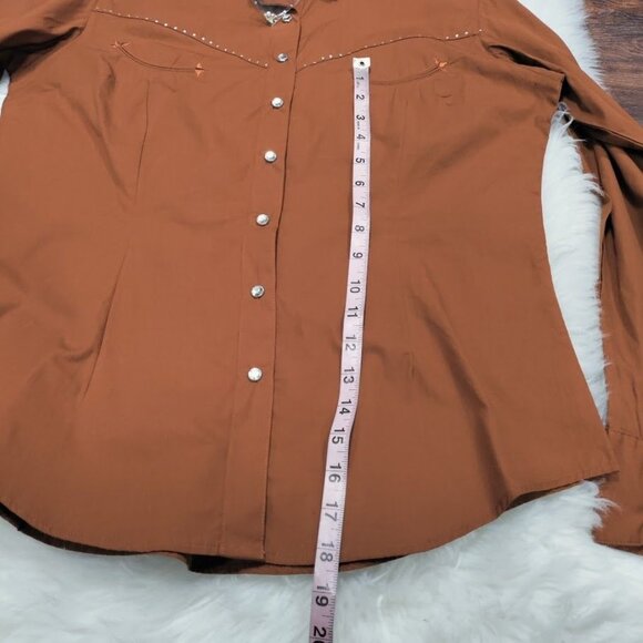 Back In The Saddle Cowboy Carter Rodeo Button Up Poplin Wester Shirt Rustic L - Picture 4 of 9